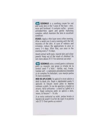Sebomax Cream for Red Scaly Skin - Hydrating Antiseborrheic Treatment 30ml by Biotrade | International Shipping Available - Buy Online on SooperMarket.com