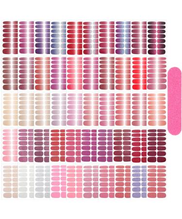 Maitys 700 Pieces Glitter Nail Wraps Self Adhesive Polish Nail Strips Manicure Full Wrap Peel Nail Stickers Elegant Sticker Nails for Women Girls DIY Nail Art Decals Strips with Nail File  50 Sheets