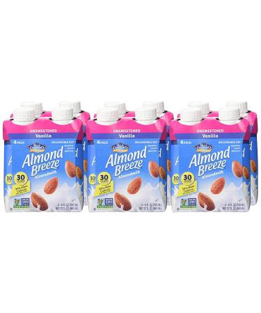 Buy Blue Diamond Almond Breeze Unsweetened Vanilla 32oz (Pack of 4) - Dairy-Free Almond Milk - Buy Online on SooperMarket.com