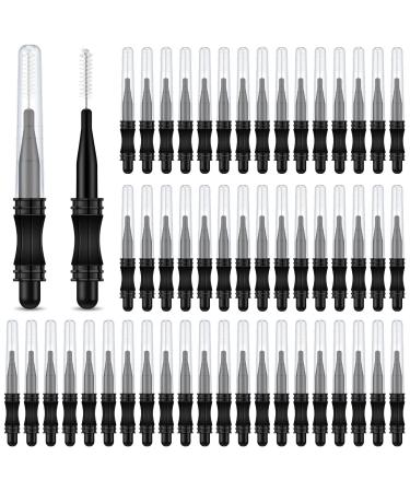 100 Pcs Micro Eyebrow Brush with Cap Brow Lamination Brush Eyelash Brow Brush Lash Filler Eyebrow Lash Lift Tools for Eyebrows and Eyelashes Extensions (Black)