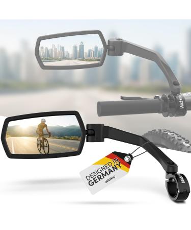 Wittkop bike mirror |Large HD field of vision |360 rotating & foldable |Assembly upper & below |Bruchfest & durated |Convex rear view mirror for bicycle e-bike |Left handlebar ebike for left