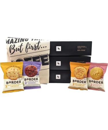 Nespresso Vertuo Bianco Doppio Coffee Capsules - 3 Boxes (30 Pods) Bundled with Border Biscuits Selection & Giftable Tote Bag - Buy Online on SooperMarket.com