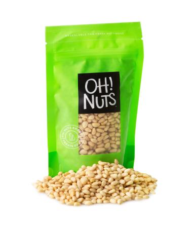 Oh! Nuts Pine Nuts (Pignolias) | 0.5 lb (8oz) Bag of Bulk Fresh Raw Pine Nuts for Baking, Snacking, Salads & Pesto | Keto-Friendly, Vegan, Sugar-Free & Kosher Healthy Nuts | Pignoli Packed with Protein 0.5 Pounds