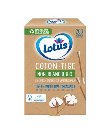 Lotus cotton swabs made of paper and cotton not white organic box of 200 sticks