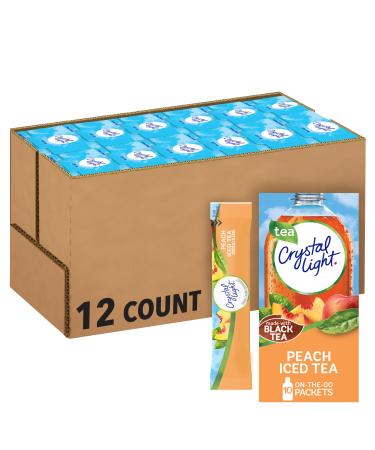 Crystal Light Sugar-Free Peach Iced Tea On-The-Go Powdered Drink Mix - 10 Count (Pack of 12) - Total 120 Count