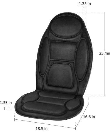 Snailax Memory Foam Massage Seat Cushion with Heat - 6 Vibration Nodes, 2 Heat Levels - Office & Home Chair Pad in Black - Buy Online on SooperMarket.com