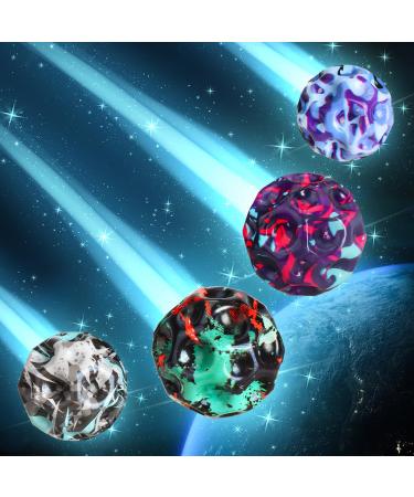 Astro Jump Ball 4 pieces Moon Ball Moonball High jumps rubber ball Space Ball Galaxy Ball 7 cm BOUNCE BALL BOUTH BALL for children space theme Bouncy Balls Astro Bouncy Balls for Kids Gift (B)