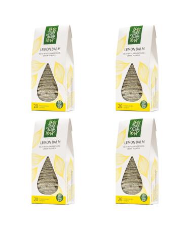 Lemon Balm - Herbal Tea Bags - 100% Natural - 4 Boxes (80 Bio Tea Bags)