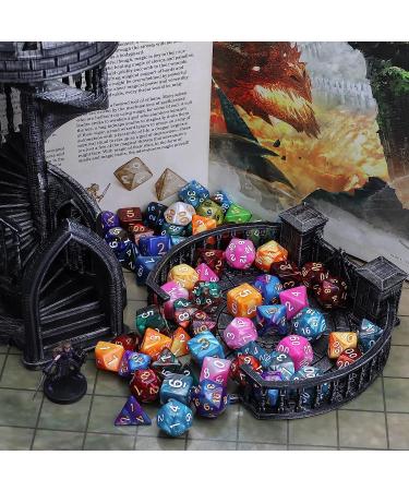 DND Dice Set 42 pcs - 6 Sets Double-Color Polyhedral Dice with Bag for D&D, RPG, MTG - Great for Table Games - Buy Online on SooperMarket.com