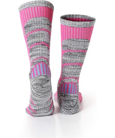 XIKUN Ski Socks | Men Women | Warm High Performance Winter Sport Socks | 4-12 Men, 5-13 Women | 4-Pack Pink - Buy Online on SooperMarket.com