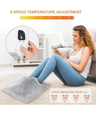 Weikeya Electrically Heated Foot Warmer - Energy-Saving Pain-Relief 6 Temperature Settings Auto Shut-Off Desk Heating Pillow EU Connector 220-240V - Buy Online on SooperMarket.com