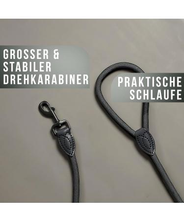 Premium 1.7m Training Leash for Medium to Large Dogs | Durable Braided Rope Leash in Anthracite - Ideal for Online Orders - Buy Online on SooperMarket.com