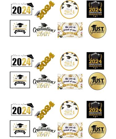 24 Stand Up Graduation Student Celebration 2024 Themed Edible Wafer Paper Cake Toppers Decorations - Buy Online on SooperMarket.com