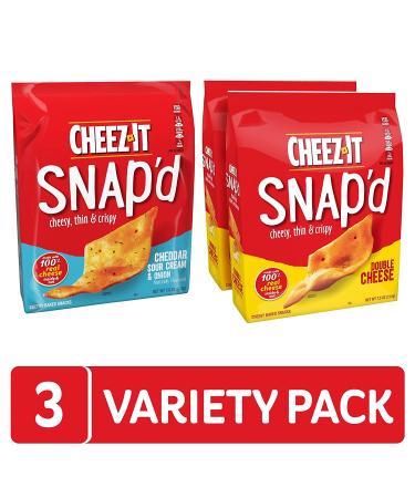 Cheez-It Snap'd Cheese Cracker Chips Variety Pack 7.5 Ounce (Pack of 3) - Bulk Thin Crisps Lunch Snacks - Buy Online on SooperMarket.com