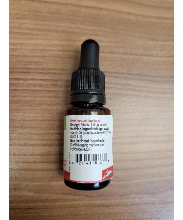 Certified Organic Vitamin D3 (490 Drops/Servings) - Extra Strength - 2500 IU Per Drop - Immune System Support - GMO Free - Gluten Free - Made in Canada - 13.5ml (Pack of 2) 13.5 ml (Pack of 2) - Buy Online on SooperMarket.com