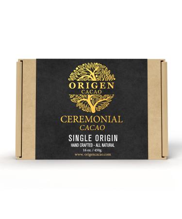 Origen 100% Pure Ceremonial Cacao | 16 Oz Ceremonial Grade Cacao - Granulated Form | Sugar Free- Anti Oxidant SuperFood | Ancient Indigenous Drink from the Arhuaco Tribe | Cacao Ceremonies