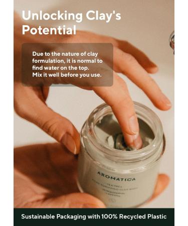 AROMATICA Tea Tree Pore Purifying Clay Mask - Deep Cleansing Vegan Formula with 2% Niacinamide & 45% Clay - Natural & Cruelty-Free - Buy Online on SooperMarket.com