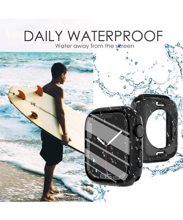 Fullife 6-Pack Waterproof Case for Apple Watch Series 7/8 45mm with Tempered Glass Screen Protector - Full Protective Hard PC Bumper Case - 6 Colors - Buy Online on SooperMarket.com