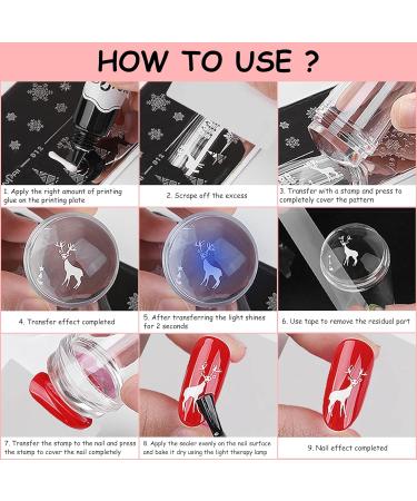 YUNAI French Tip Nail Stamp Kit | Soft Silicone Jelly Clear Stamper Set for DIY Manicure | Professional Nail Seal Stamp Tools - Buy Online on SooperMarket.com
