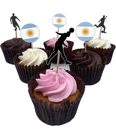 Argentina Football Silhouette Flag Mix Party Food & Cupcakes Picks Decorations Toppers World Cup 2022 (pack of 14) - Buy Online on SooperMarket.com