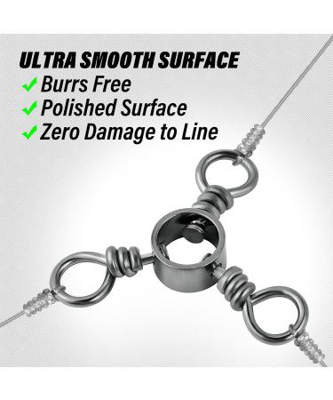 Dr.Fish 3 Way Swivel Fishing Tackle for Catfish Rig - 50 Pack Stainless Steel Tri Swivels - Saltwater/Freshwater - #1/0 (110Lb) - Buy Online on SooperMarket.com