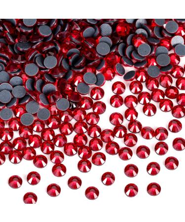 SS10 Red Hotfix Rhinestones Crystal Glass Small Bulk for DIY Clothes Shirts Shoes Glitter Decoration Gifts Flat Back Round(2.8MM 4320Pcs) Red SS10-2.8mm-4320pcs