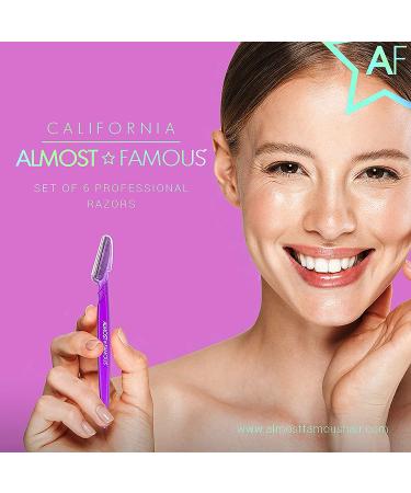 Almost Famous Women's Face Exfoliator Razors - Beauty Grooming Tool for Facial & Body Hair Removal - Purple, 6 Count - Buy Online on SooperMarket.com