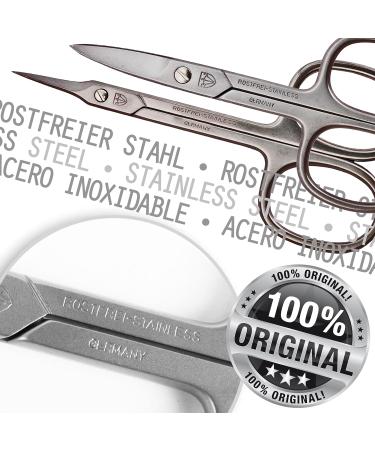Three Swords Scissors Set - 2 Pcs | Extra Sharp Rustproof Nail & Skin Scissors | Made in Germany | Black Synthetic Leather Case - Buy Online on SooperMarket.com