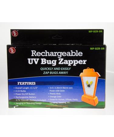 SE MP-BZR-OR 11-1/2" Orange Rechargeable UV Hanging/Standing Bug Zapper - Buy Online on SooperMarket.com