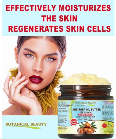 Botanical Beauty Andiroba Oil Butter - Raw Pure Natural Virgin Unrefined Cold-Pressed 16 Fl Oz | Nourish Face Skin Body Hair Lips & Nails - Rich in Vitamin E & C - Buy Online on SooperMarket.com