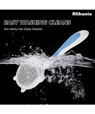 Rlihunix Self Cleaning Slicker Brush | Dog & Cat Grooming | Shedding & Mats Removal | Short & Long Hair | Blue - Buy Online on SooperMarket.com