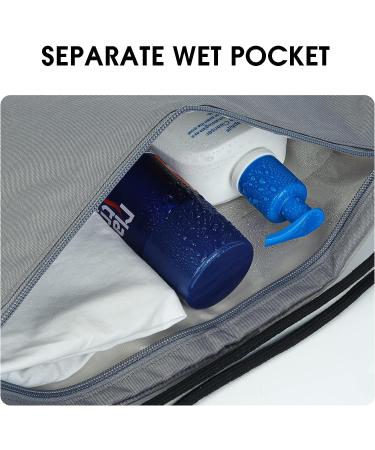 WANDF Drawstring Gym Bag with Wet Compartment - Water-Resistant Cinch Bag for Men and Women (Grey) - Buy Online on SooperMarket.com