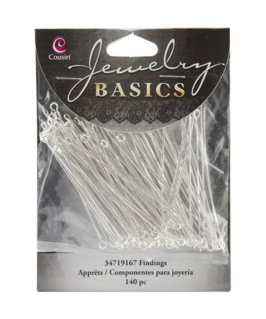 Cousin Jewelry Basics Eye Pin  Bright Silver  140-Piece