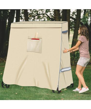 SOKINGCOVER Waterproof Table Tennis Table Cover with Pocket and Zipper - 65x28x73 Inches (Khaki) - Buy Online on SooperMarket.com