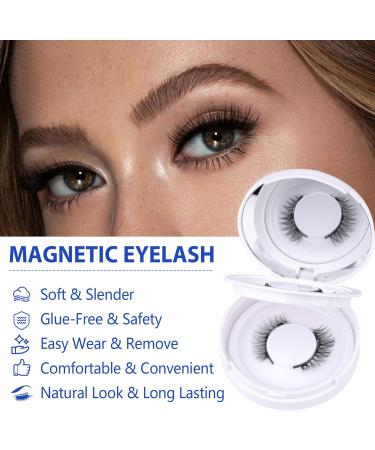Magnetic Eyelashes without Eyeliner 12mm Magnetic Lashes Natural Look Reusable Magnetic Eyelashes Kit with Applicator Wispy False Eyelashes No Glue or Liner Needed by Geeneiya(2 Pairs) Magnetic-05CT - Buy Online on SooperMarket.com