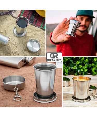 Camping Collapsible Metal Shot Glass Keychain - Portable Telescoping Mug (75ml) - Buy Online on SooperMarket.com