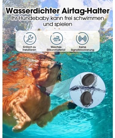 Simplethings Waterproof AirTag Dog Collar - Anti-Loss Silicone Holder for Apple AirTag - Black M-22mm - Perfect for Cats & Dogs - Buy Online on SooperMarket.com