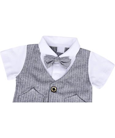 AmzBarley Baby Boys Gentlemans Tuxedo Romper Suit | Grey | 3-4 Years - Buy Online on SooperMarket.com