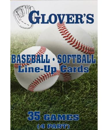 Glover's Scorebooks Baseball/Softball Line-Up Cards, Large (5.5X 8.5, 4 Part)