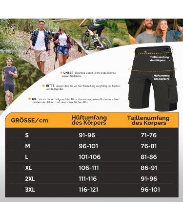 Cycorld Men's Short Trousers | Quick Drying Stretch Cargo Shorts | 6-Pocket Hiking & Trekking Bermuda Pants - Black - Buy Online on SooperMarket.com