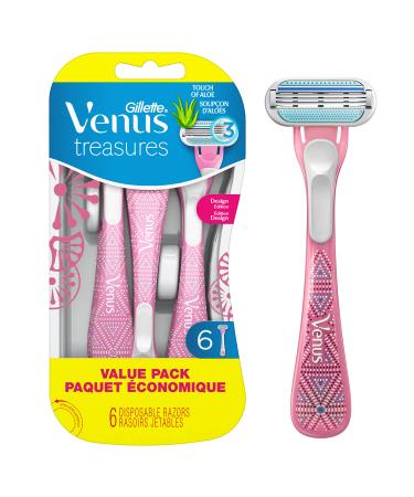 Gillette Venus Treasures Disposable Women's Razors, 6 Count 6 Razors