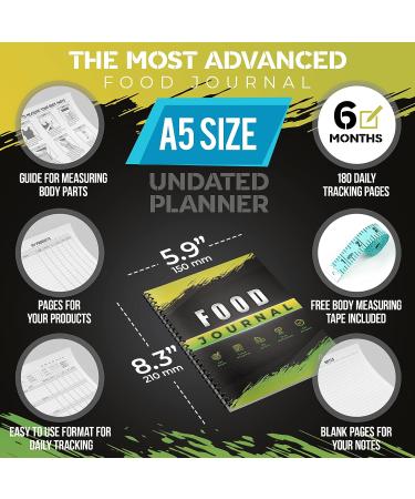 Advanced Food Journal for Women & Men - Daily Nutrition & Weight Loss Tracker with Body Measuring Tape - Diet Planner for Weightloss & Meal Tracking - Buy Online on SooperMarket.com