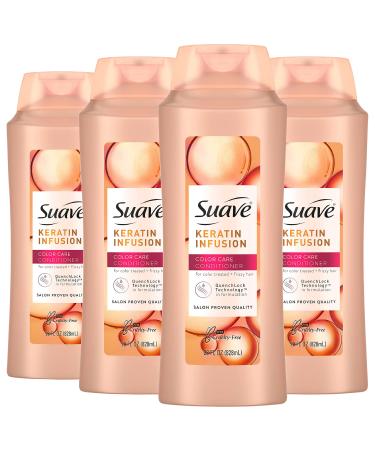 Suave Professionals Color Care Conditioner for Color-Treated and Frizzy Hair Keratin Infusion Hair Conditioner with 48-hour Frizz Control 28 oz Pack of 4