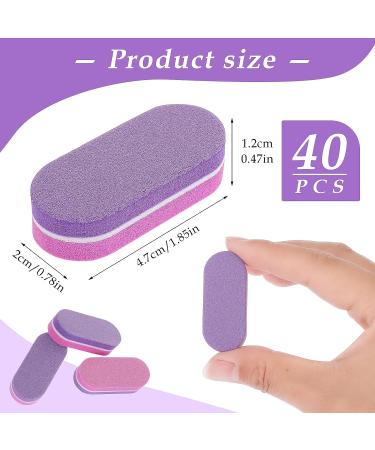 Lusofie 40Pcs Mini Nail Buffer Blocks Grit Sponge for Natural Nails - Pink - Buy Online on SooperMarket.com
