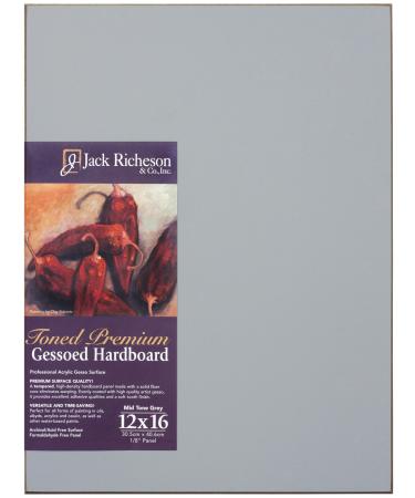 Jack Richeson Richeson Mid Grey Toned Gessoed 1/8 Hardboard 12x16
