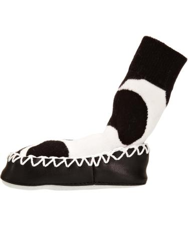 Mocc Ons Washable Leather Sole Slipper Socks - Cow Print (6-12 Months) - Buy Online on SooperMarket.com