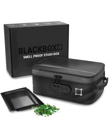 Kulbi The Blackbox Smell Proof Stash Box - Triple Smell Blocking Layers Smell Proof Container - Durable Ballistic Shell with Waterproof Coating + Heavy Duty Combo Lock - Includes 2 Smell Proof Bags