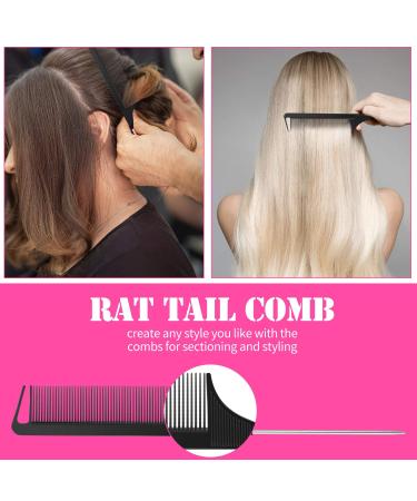 2-Piece Parting Comb & 6-Piece Hair Clip Set for Women - Rat Tail Cutting Comb with Wide & Fine Teeth | Salon Hairdressing Tools - Buy Online on SooperMarket.com