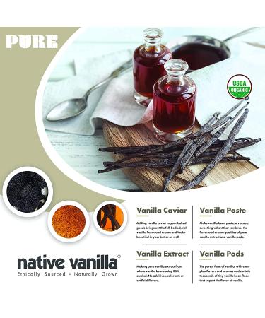 Native Vanilla - Organic Pure Vanilla Extract 4 fl oz - Ideal for Cooking, Baking, and Dessert Crafting - Buy Online on SooperMarket.com