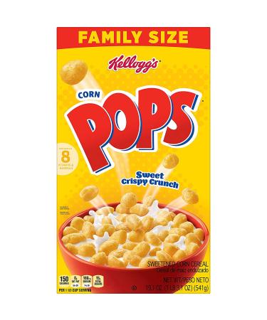 Kellogg's Corn Pops Cereal - Family Size 19.1oz Box | 8 Vitamins and Minerals | Kids & Family Snack - Buy Online on SooperMarket.com
